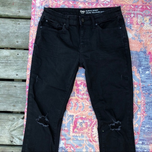 GAP black denim always skinny jeans - Picture 3 of 7